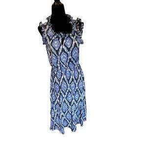 Talbots Sleeveless Ruffled V-Neck A-Line Dress Sz 4P